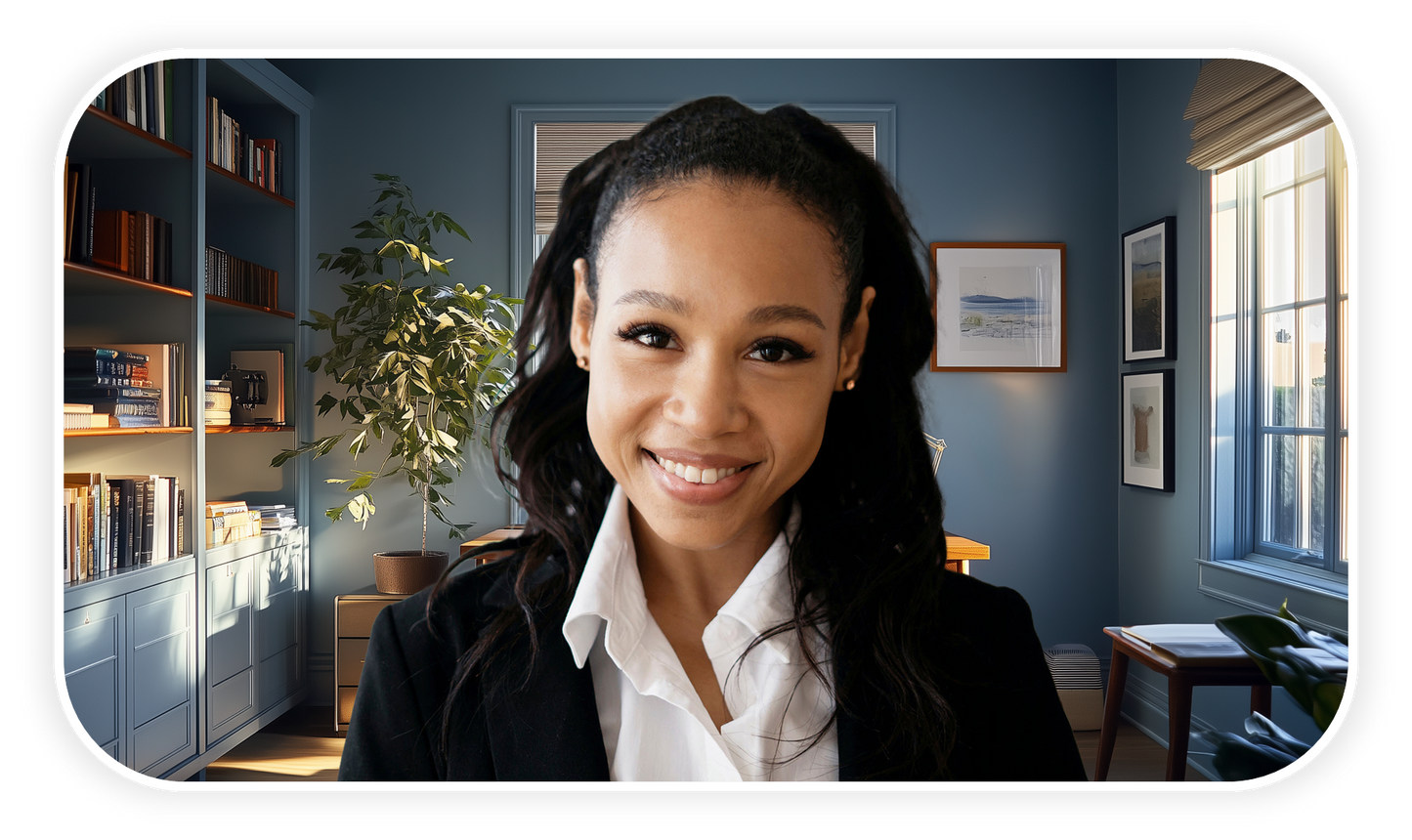 Blue Office Background For Zoom