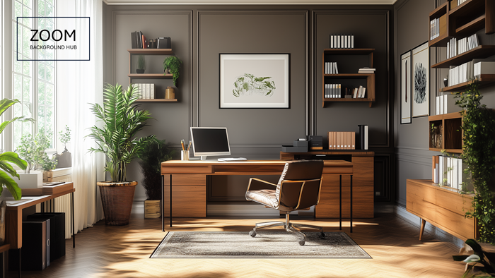 Modern Home Office Zoom Background