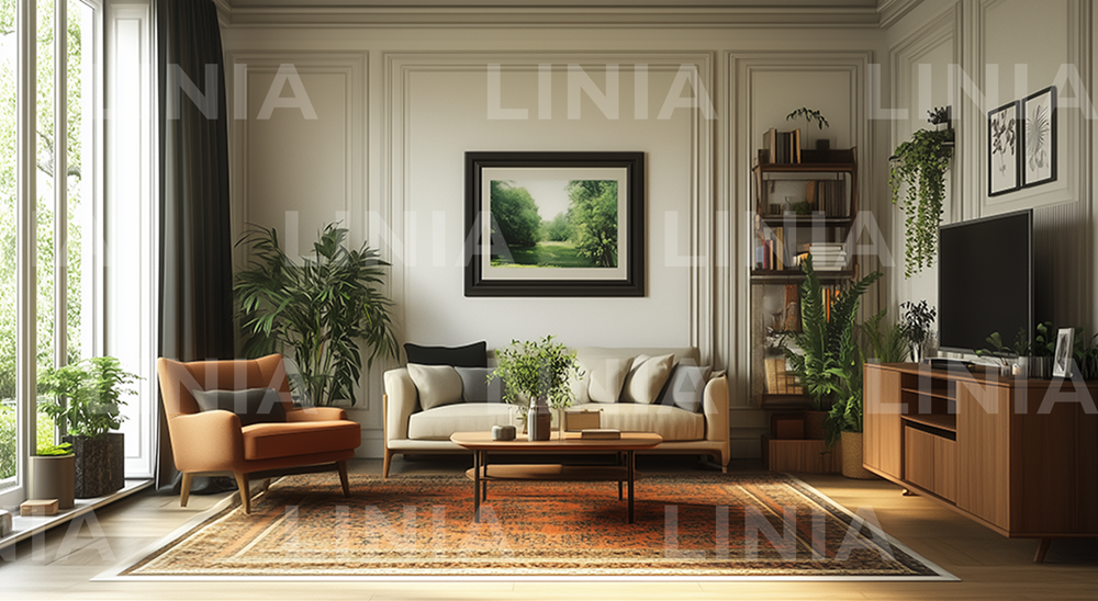 Simple Living Room Teams Background