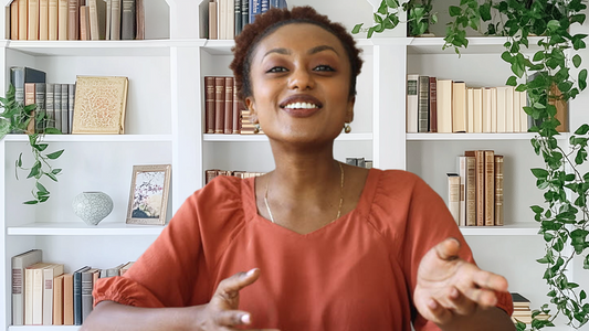 White Bookshelf Zoom Background