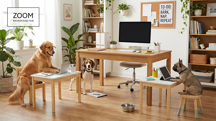 Funny Zoom Background - With Dogs