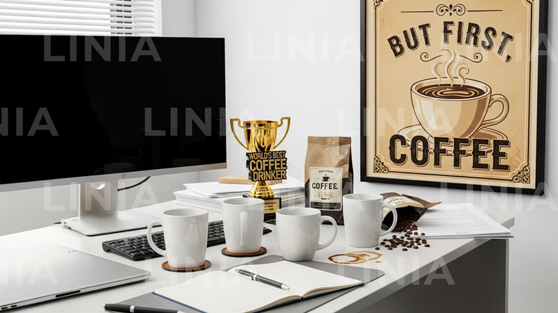 Zoom Background: Office Coffee Addict