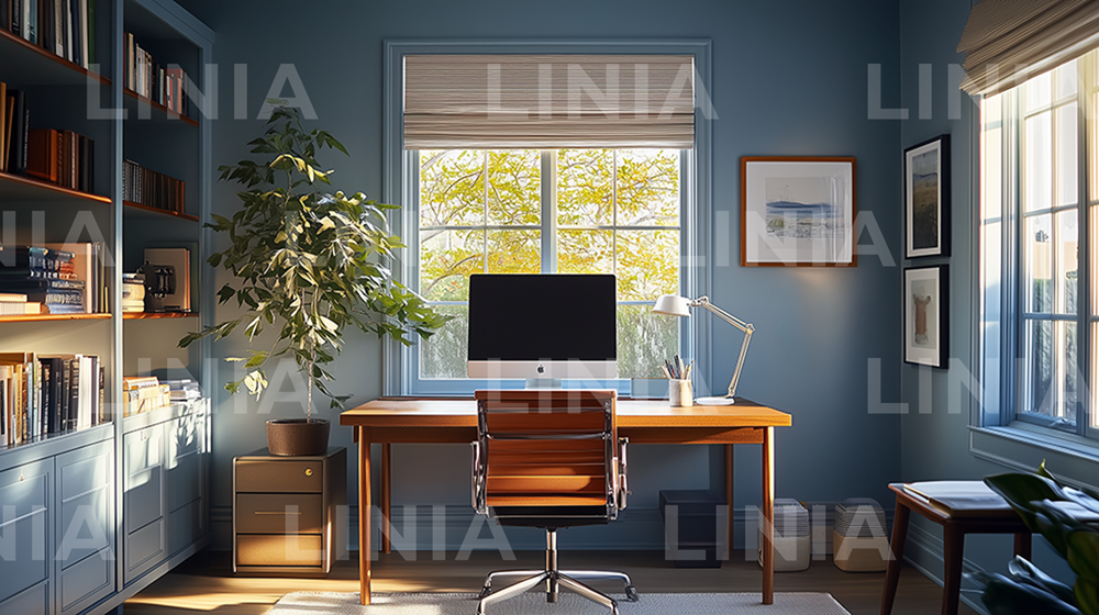 Blue Office Background For Zoom
