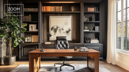 Dark Office Background for Zoom