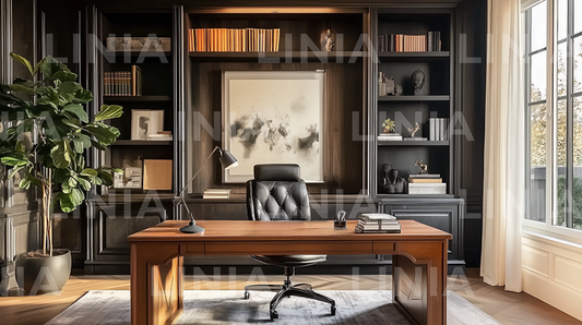 Dark Office Background for Zoom