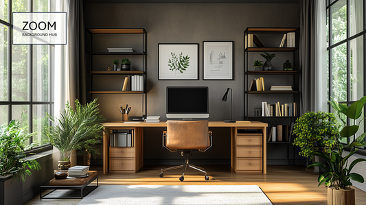 Contemporary Home Office Zoom Background