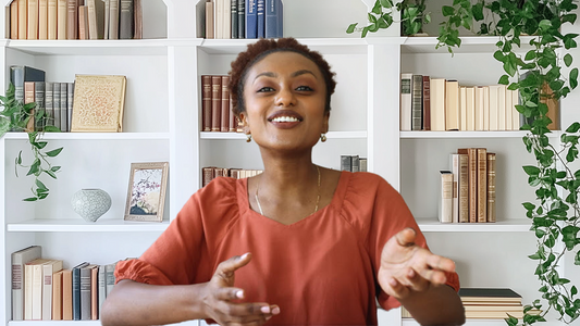 White Bookshelf Zoom Background