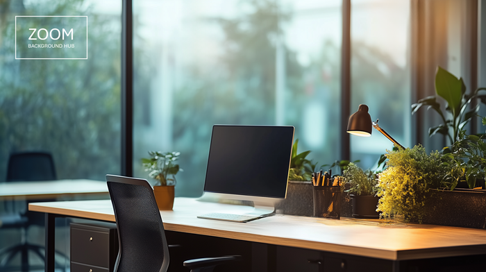 Modern Office Virtual Background - Evening Office