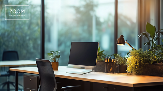 Modern Office Virtual Background - Evening Office