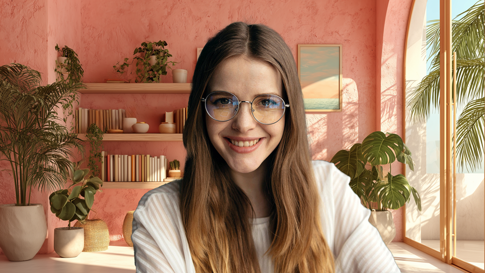 Pink Beach House Background For Zoom
