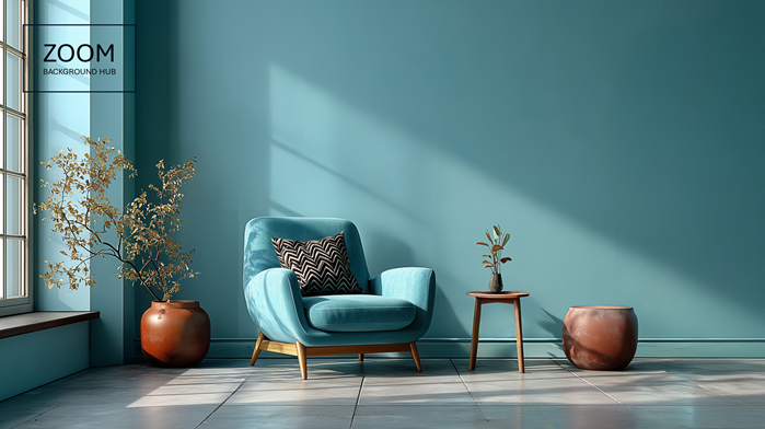 Blue Zoom Background Wall
