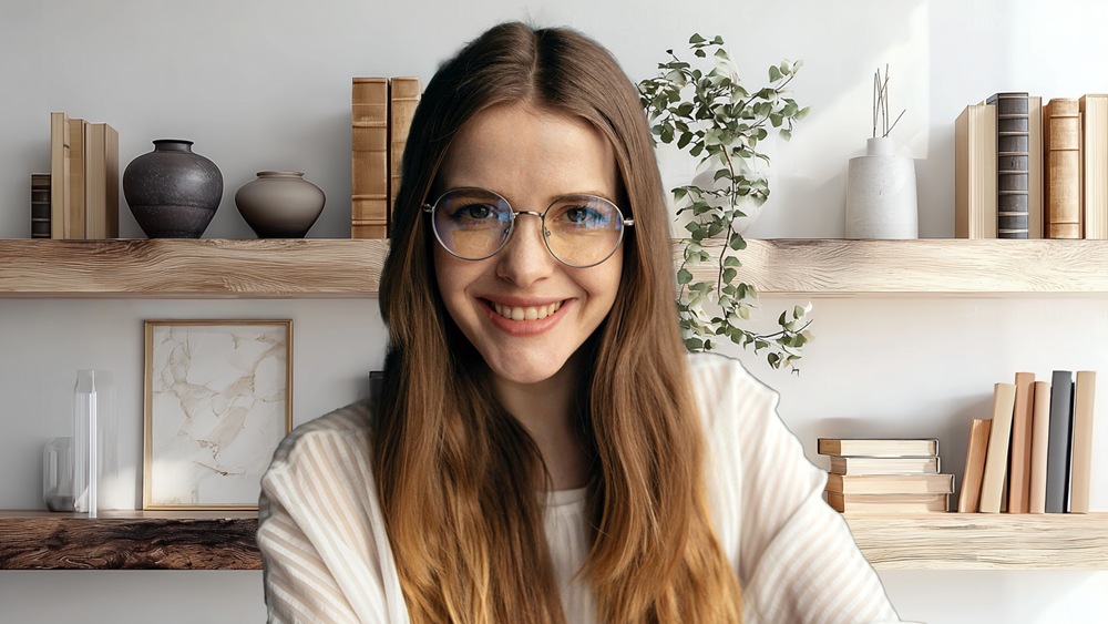 Bookshelf Zoom Background