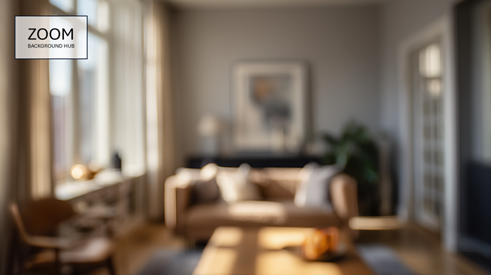 Realistic Living Room Zoom Background