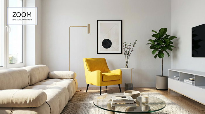 Modern Living Room Background for Zoom