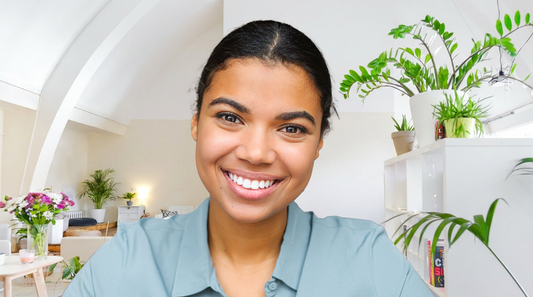 White Zoom Background With Plants