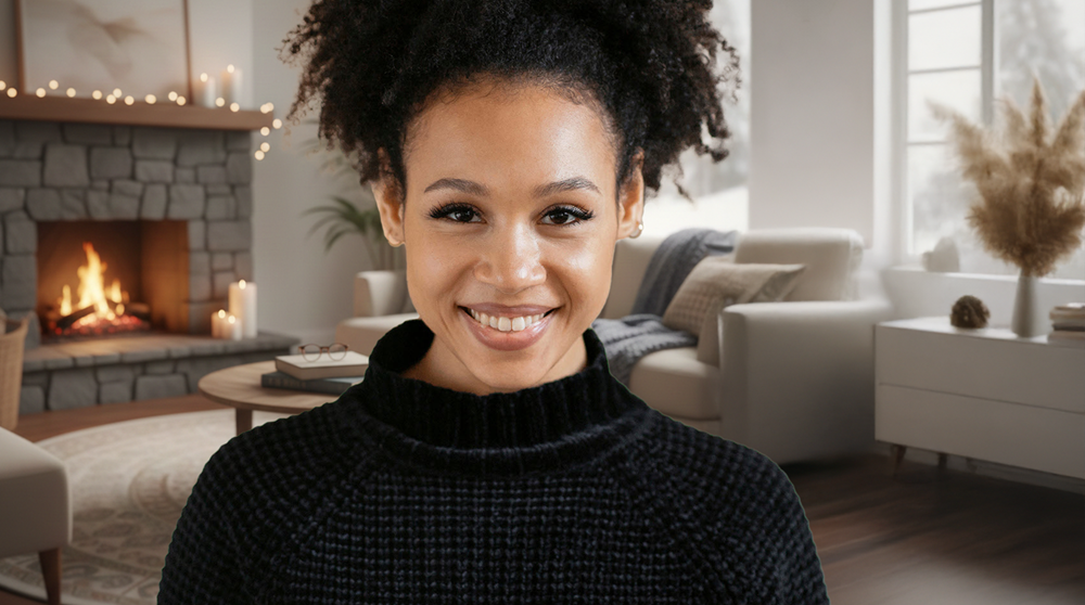 Winter Living Room Zoom Background