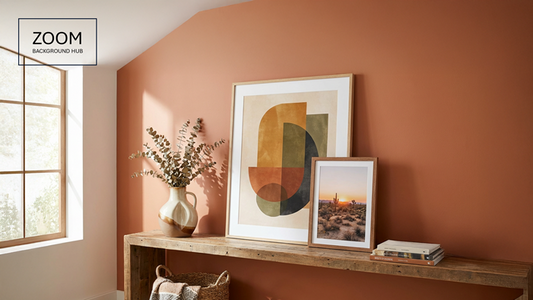 Pretty Zoom Background - With Art and Shelf