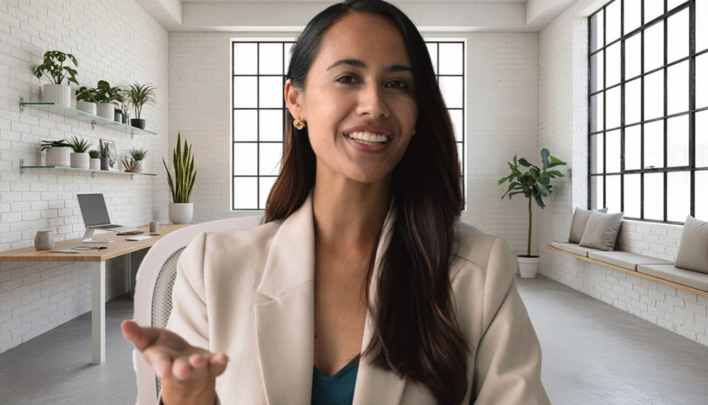 White Office Zoom Background