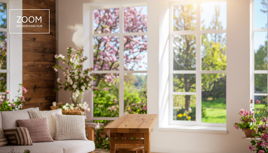 Spring Zoom Background - Flowering Tree