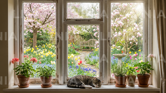 Spring Window Zoom Background