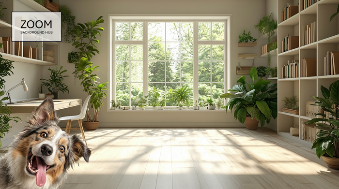 Dog Zoom Background - Dog Peeking Into Frame