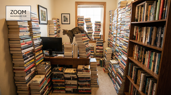 Zoom Background: Over-the-top Book Lover