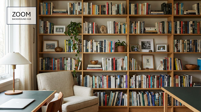 Bookshelf Background For Zoom