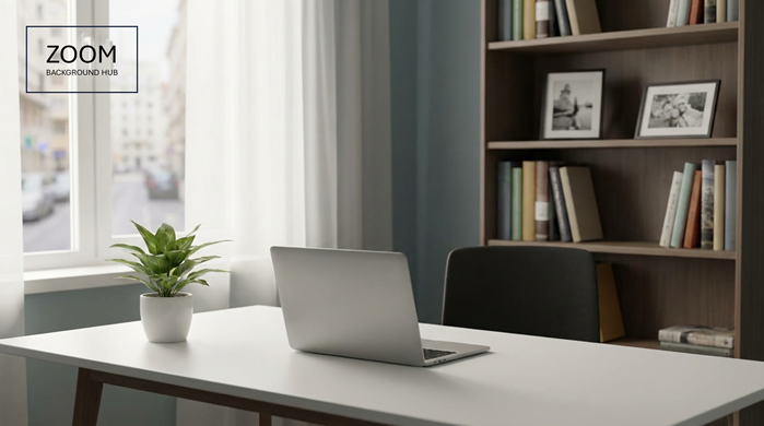 Simple Home Office Zoom Background