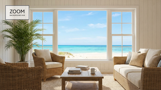 Beach House Zoom Background
