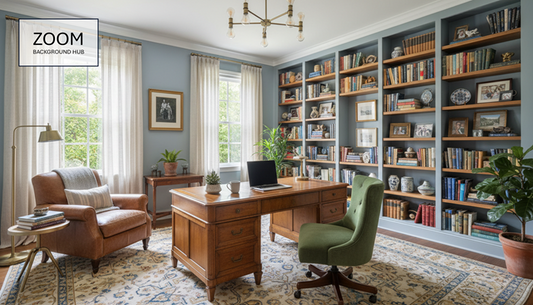 Beautiful Home Office Virtual Background