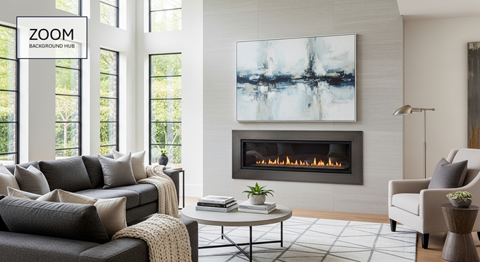 Fancy Living Room Zoom Background - Modern Decor
