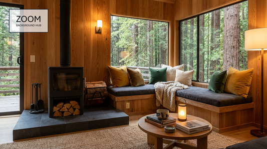 Wood Mountain Cabin Virtual Background