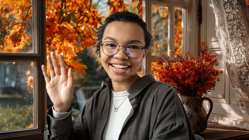 Fall Window Zoom Background