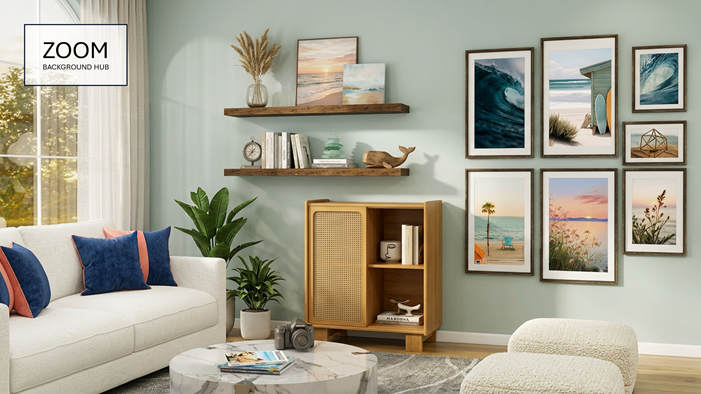 Contemporary Living Room Background for Zoom