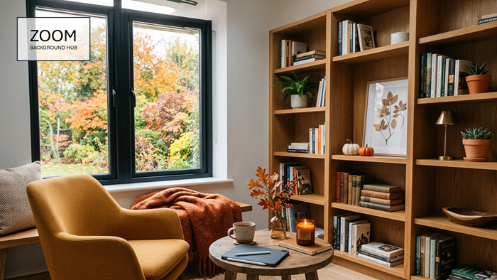 Autumn Home Office Background - for Zoom and other virtual meetings