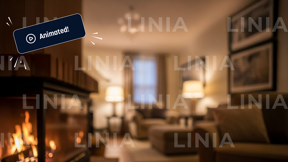 Animated Fireplace Zoom Background