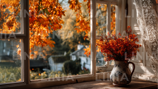 Fall Window Zoom Background